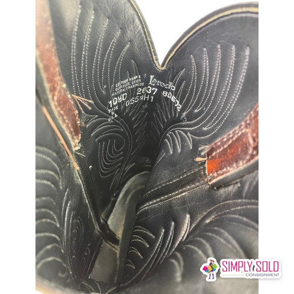 Laredo Men's Western Cowboy Boots Shoes Brown Leather Closed-Toe Sz 10.5 - Picture 10 of 12